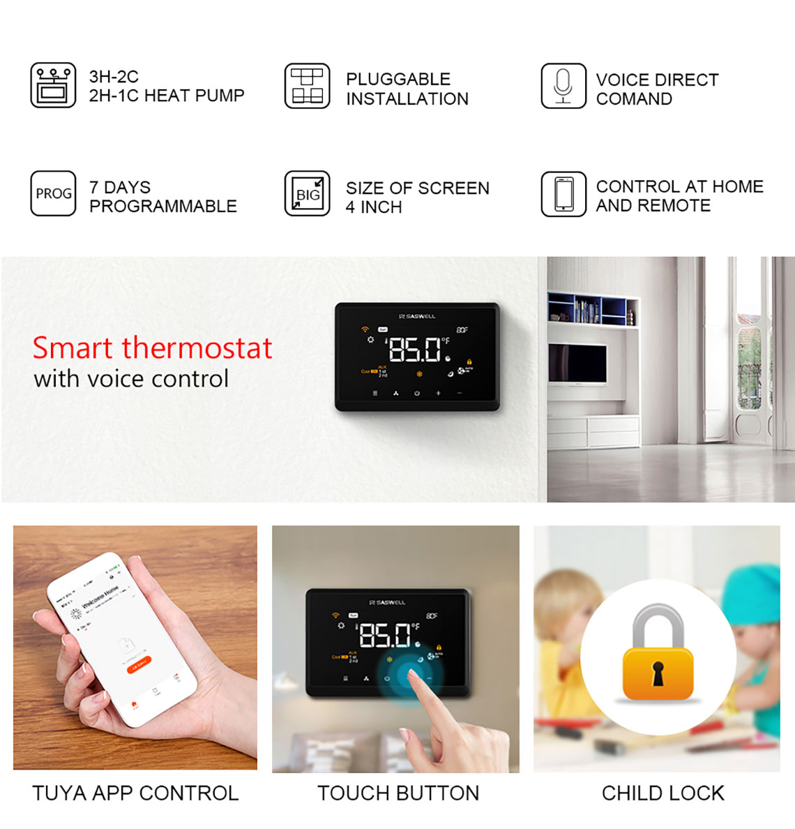 Thermostat compatible avec Google Home Smart