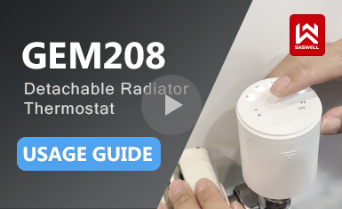 Thermostat de radiateur amovible avec capteur de température, peut être utilisé seul ou connecté à un capteur GEM208X